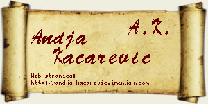 Anđa Kačarević vizit kartica